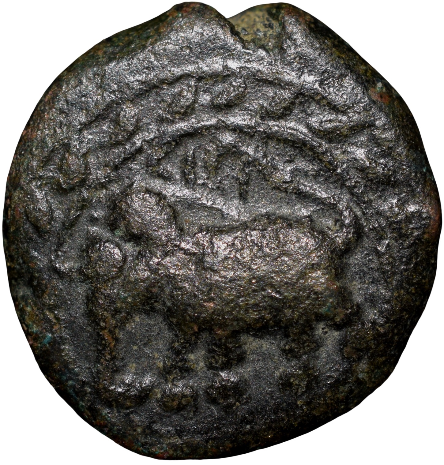 Copper 1/4 Paisa(Akhtar) of Tipu Sultan(AD 1787-99) of Mysore Kingdom Khaliquabad Mint KM 81.1 Very Rare