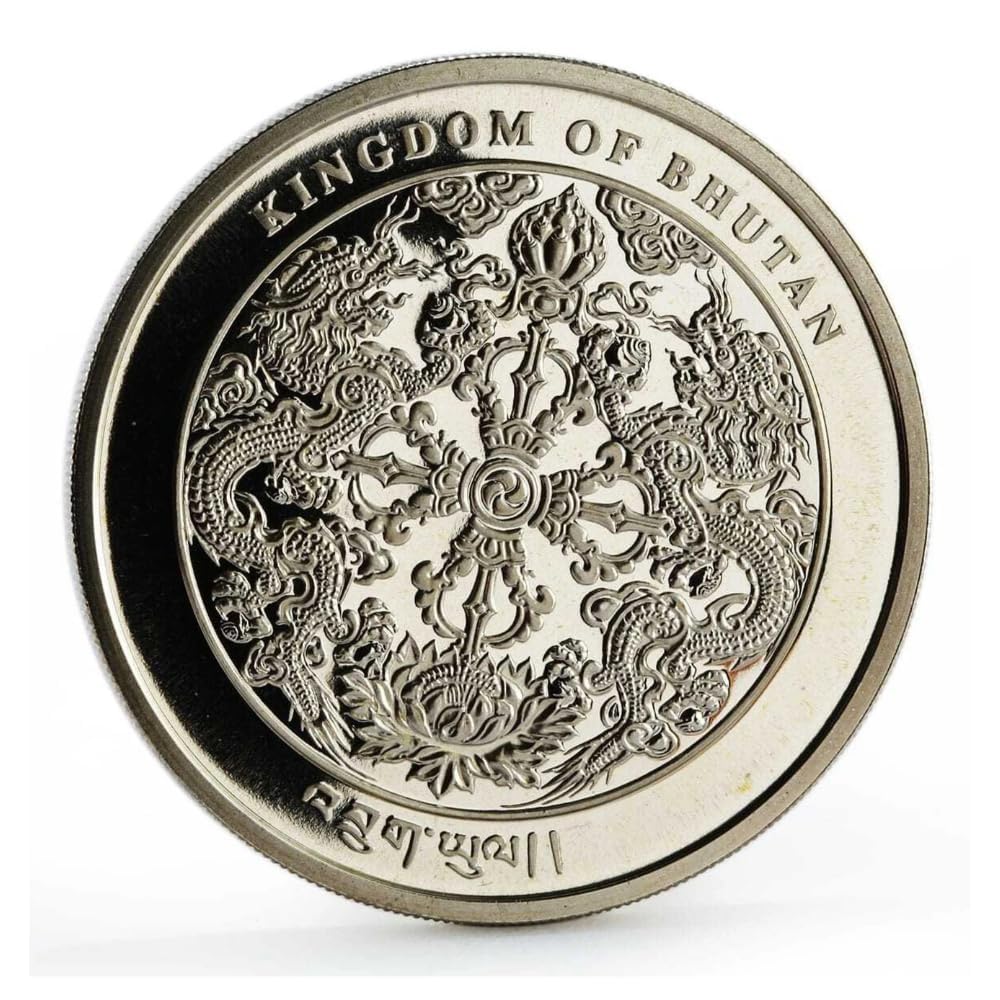 Reproduction Coin - Coronation of King Jigme Khesar Namgyel 2008 Bhutan 100 Ngultrums Commemorative UNC Beautiful Coloured Rare Silver Plated Coin