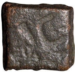 Copper Coin of Pre-Satavahana (2nd Cen.BC) with Animal Motif-Makara/Symbols