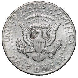 Alternative view of Copper-Nickel 1/2 Dollar of USA (AD 1979) with Portrait of John F. Kennedy