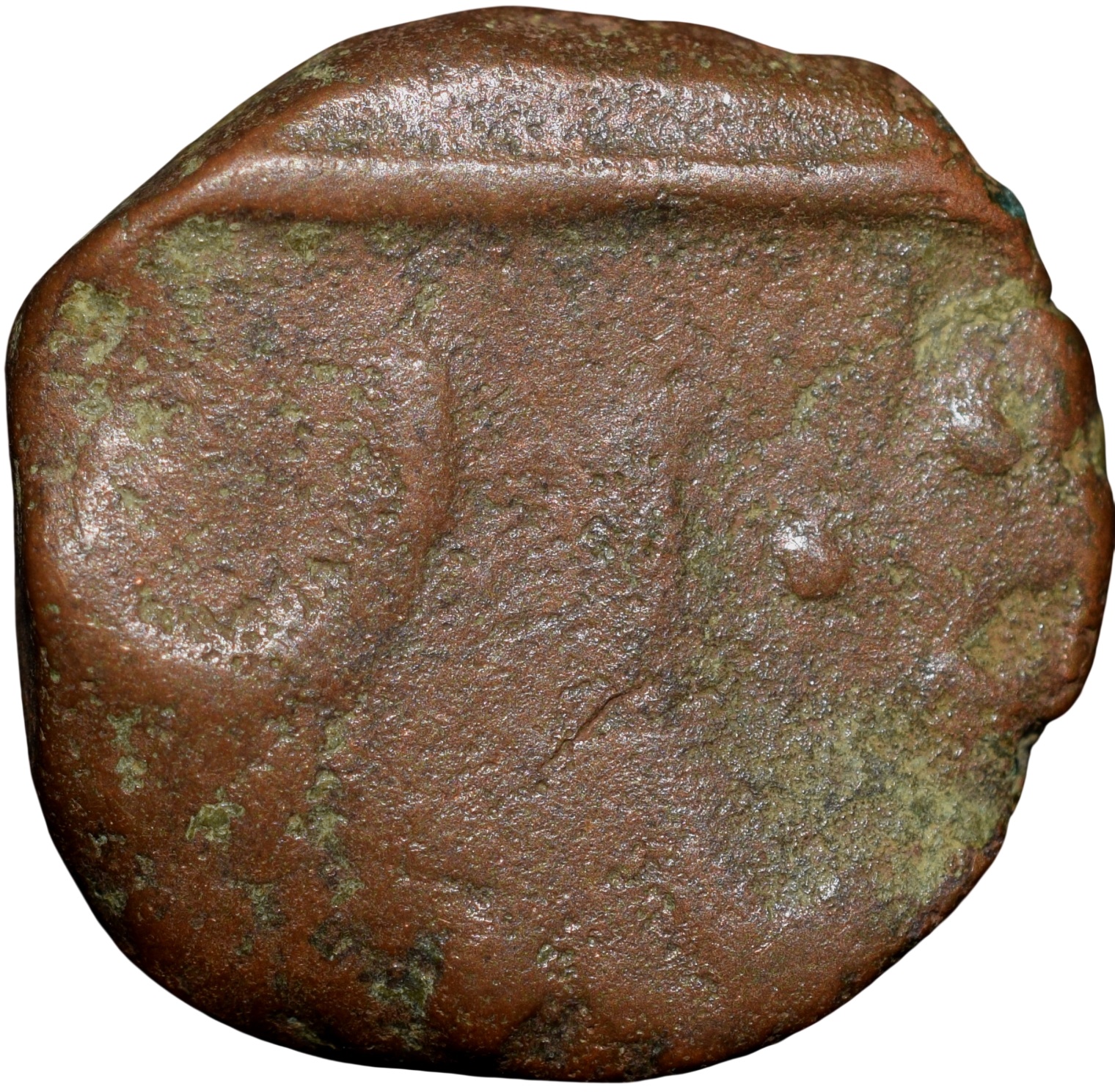 Copper Paisa of Muhiabad Poona Mint of Maratha Confederacy(17th-18th Cen. AD) with Nagfani/Cobra - Image 2