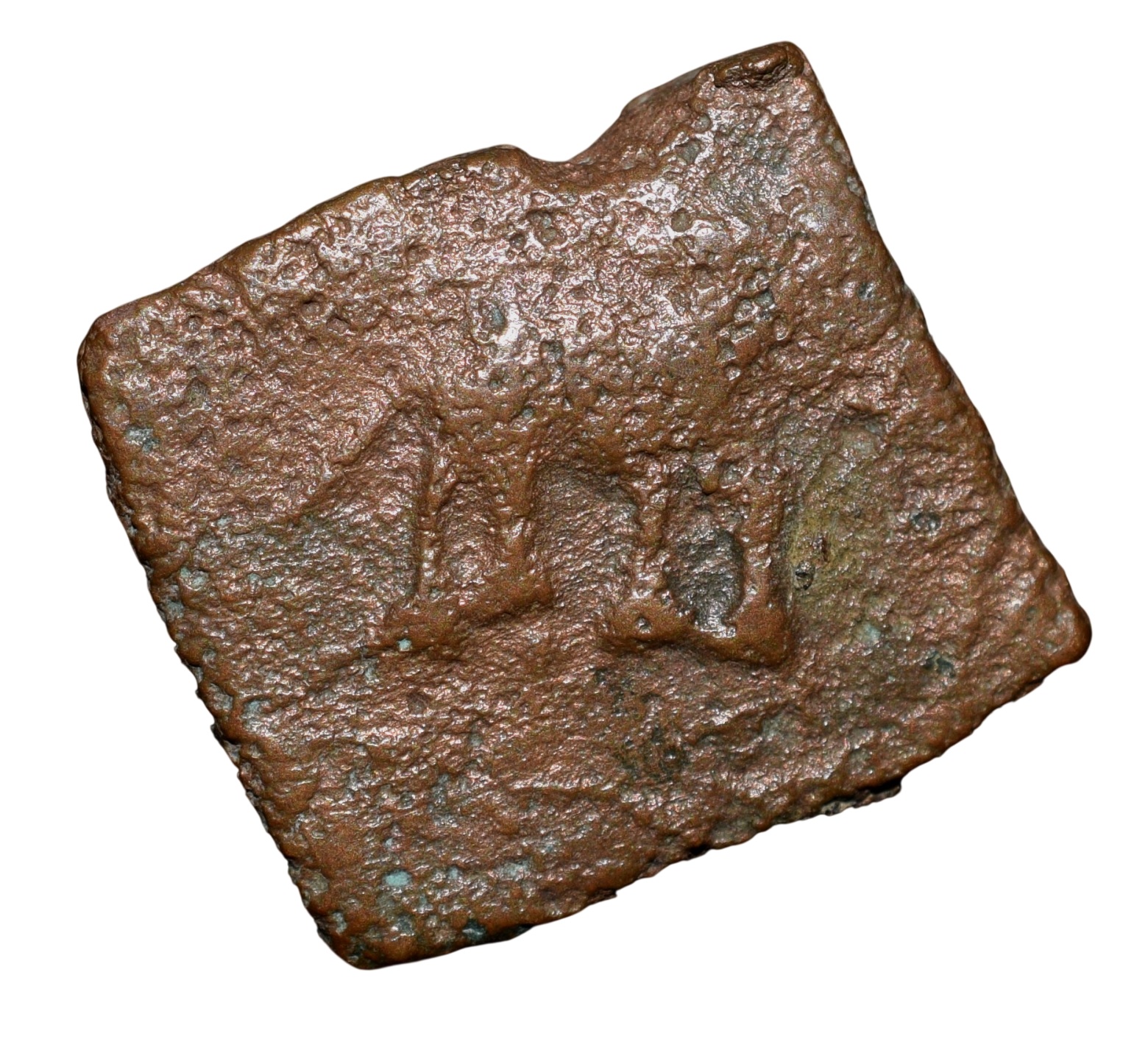 Copper Coin of Satavahana Dynasty, Satakarni I(1st Cen.BC) from Vidarbha(Yavatmal) Region with Elephant/Ujjaini-Brahmi legends