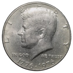 Alternative view of Copper-Nickel 1/2 Dollar of USA (AD 1976) Commemorative issue - Bicentenary of the United States Declaration of Independence 1776-1976