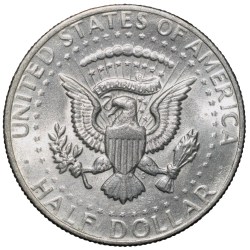Alternative view of Copper-Nickel 1/2 Dollar of USA (AD 1979) with Portrait of John F. Kennedy
