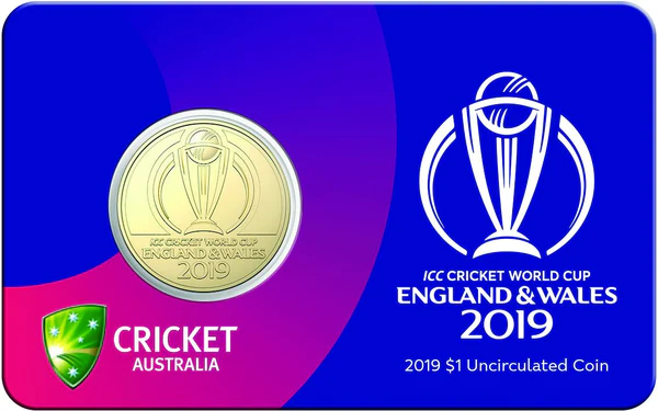2019 Australia - 1 Dollar - ICC Cricket World Cup England & Wales Rare Coin Card