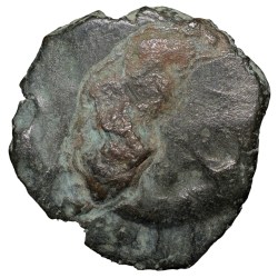 Alternative view of Copper-Alloy Coin of Magha Dynasty (3rd Cen.AD) from Kausambhi Bull/3-Arched Hill