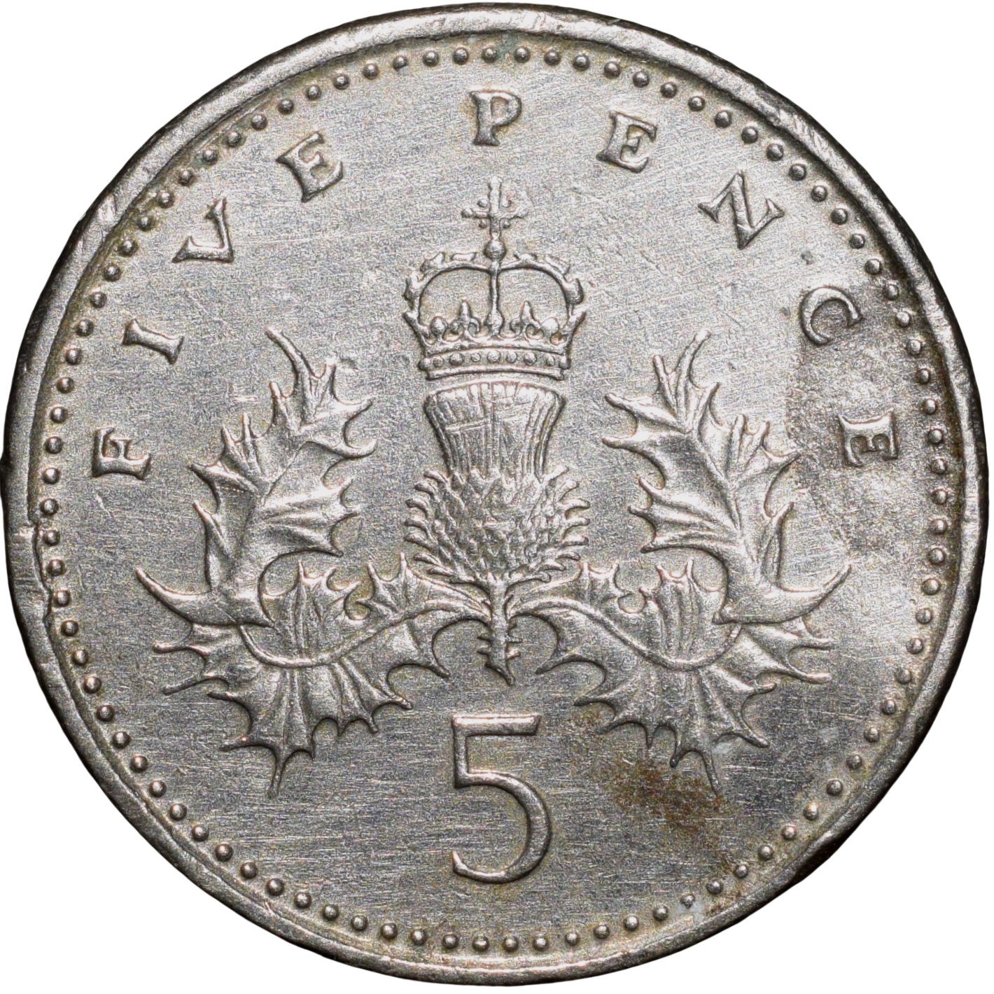 Copper-Nickel 5 Pence of Elizabeth II (AD 1990) from United Kingdom - Image 2