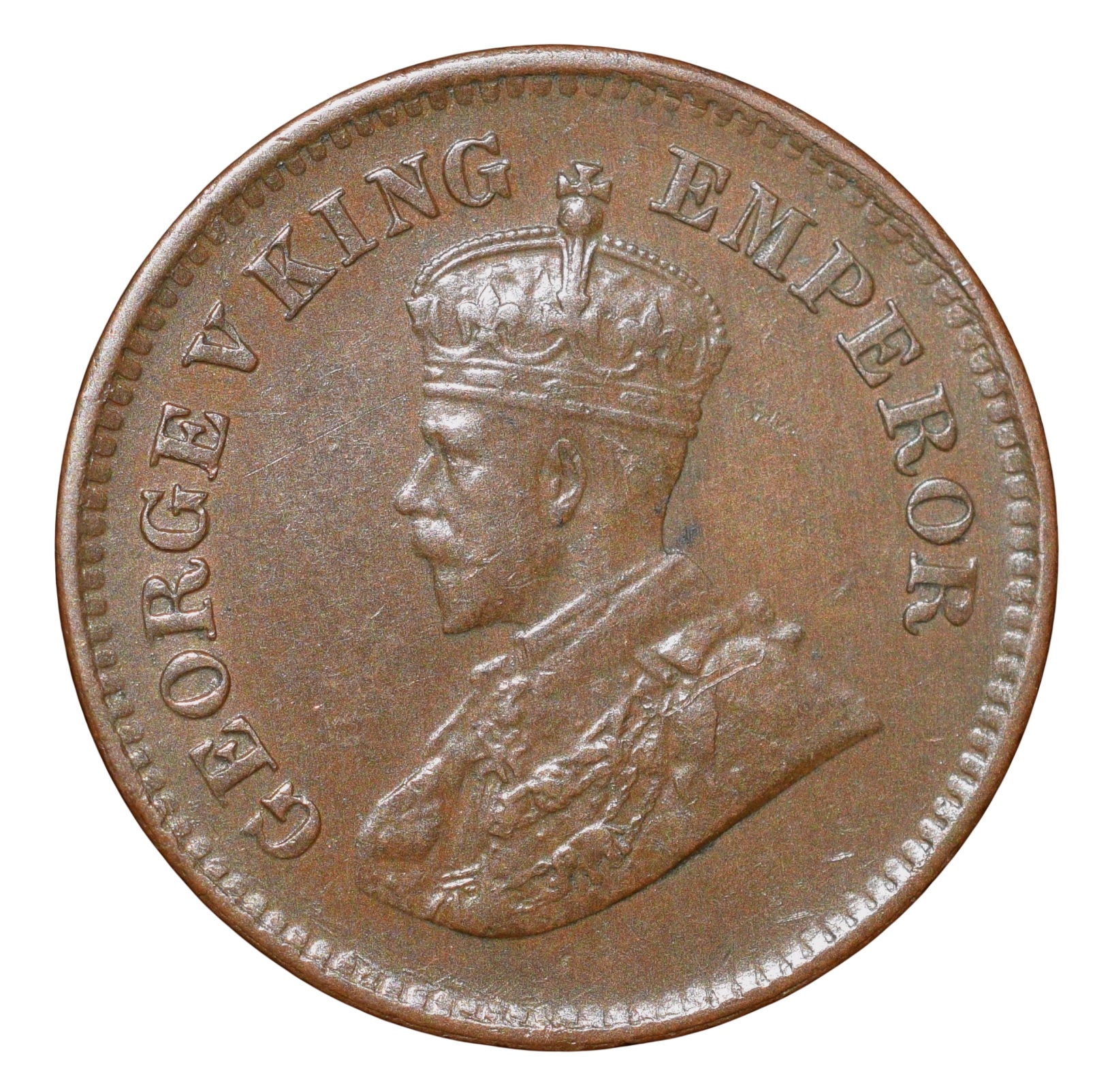 Bronze 1/2 Pice of George V (AD 1934) of Calcutta Mint Beautiful Grade