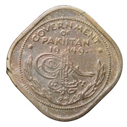 Copper-Nickel 1/2 Anna of Pakisan (AD 1949) Beautiful Grade Scarce