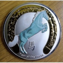 Reproduction Coin – Niue 2 Dollars 2014 (Year of the Horse) Gdansk Silver Plated Commemorative UNC Coin