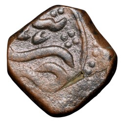 Alternative view of Copper Paisa of Aurangzeb (AD 1658-1707) of Machlipatnam Mint Scarce