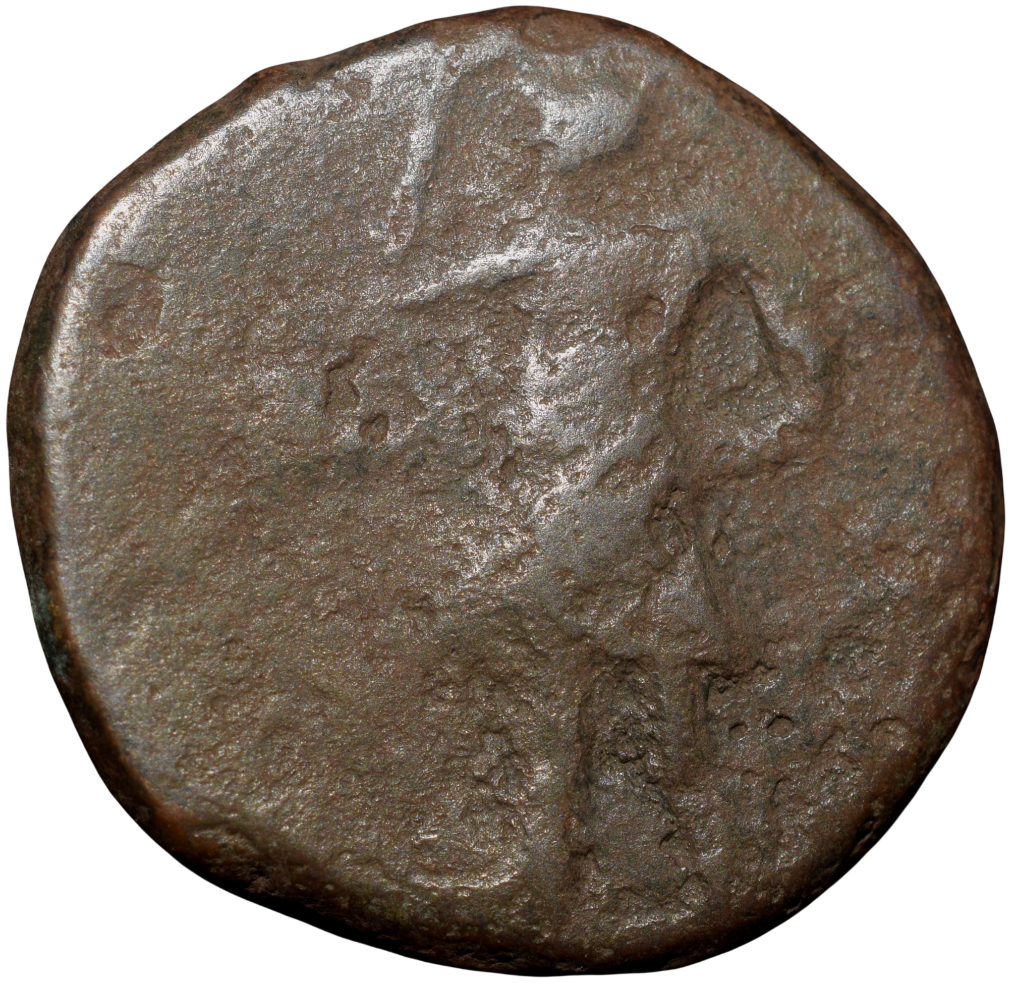 Copper Double-Drachma of Kanishka (AD 127-150) from Uttar-Pradesh Region New Variety Rare