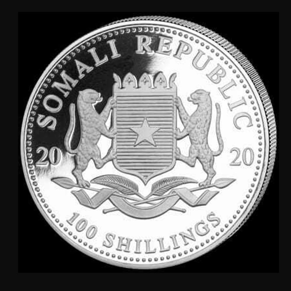 Reproduction Coin – African Wildlife 100 shillings 2020 - Leopard Silver Plated Commemorative UNC Coin