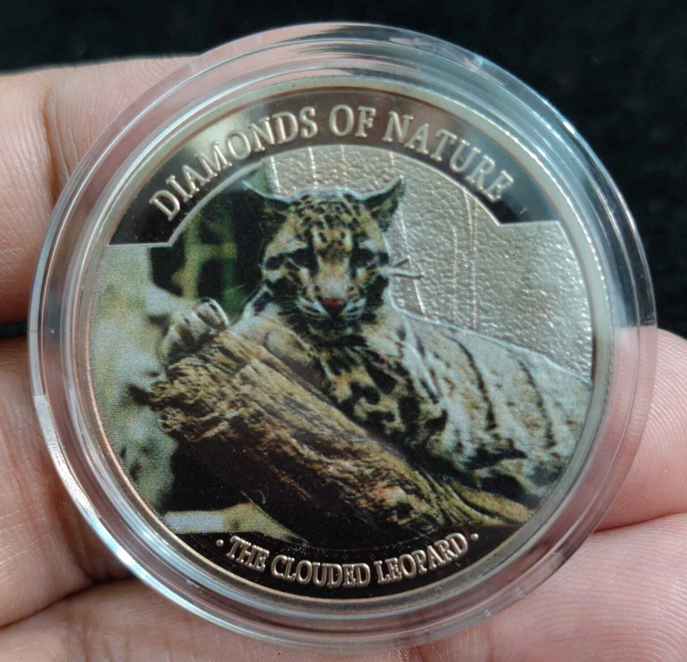 Reproduction Coin β Clouded Leopard Diamonds of Nature 10$ Fiji 2013 Silver Plated Commemorative UNC Coin