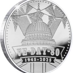 Alternative view of Half Dollar Charles III VE Day 80th Anniversary Solomon Islands Unique and Rare