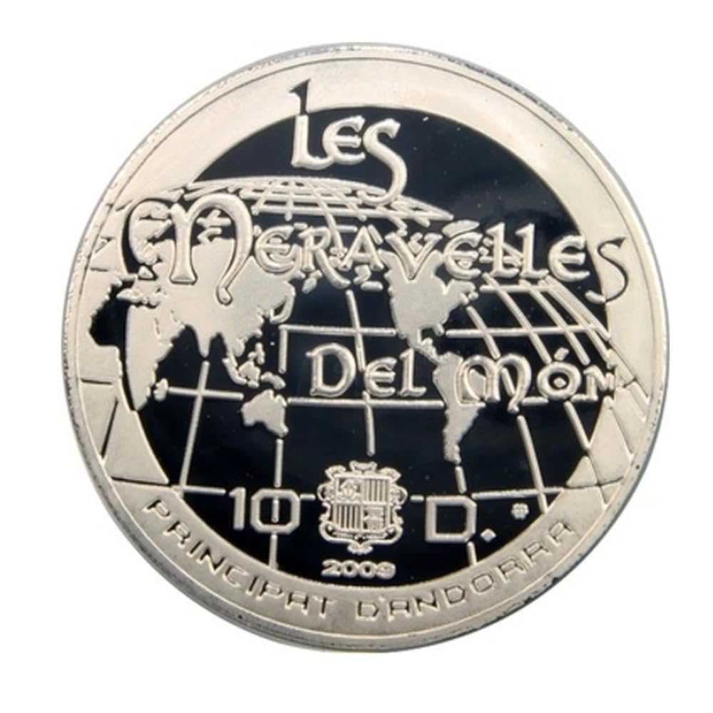 Reproduction Coin - Andorra 10 Diners 2009 Taj Mahal in India Commemorative UNC Beautiful Coloured Rare Silver Plated Coin