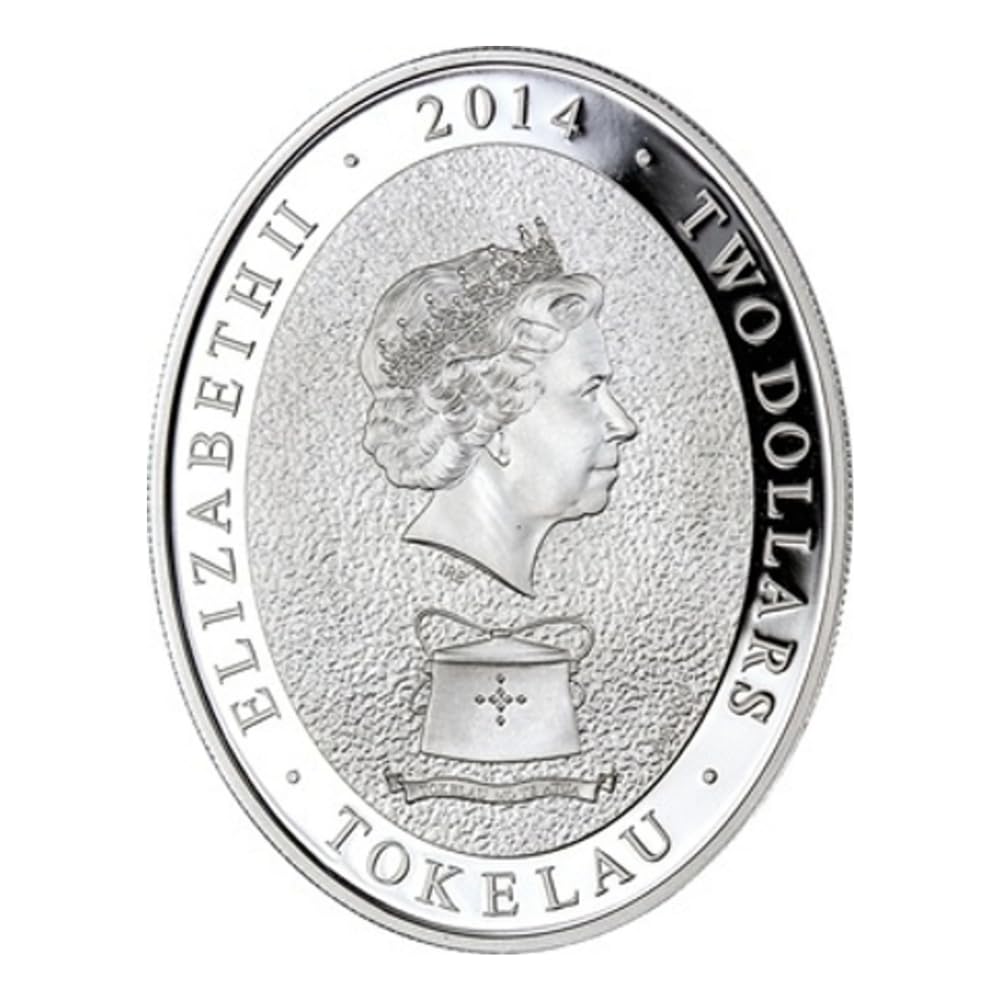 Reproduction Coin – 2014 Tokelau Year of the Horse Elements Prf (Oval)-2 Dollars Silver Plated Commemorative UNC Coin
