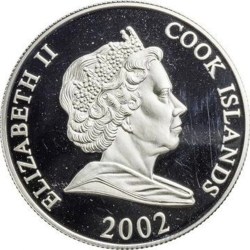 Alternative view of Reproduction Coin – Cook Islands 5 Dollars - Elizabeth II Mother Teresa 2002 Silver Plated Commemorative UNC Coin