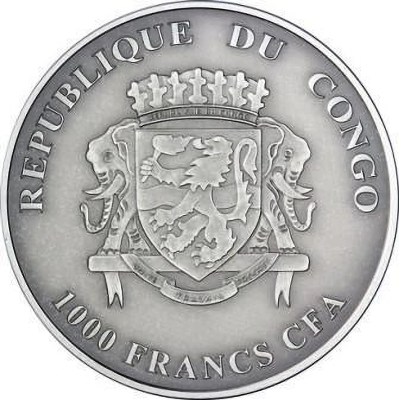 Reproduction Coin – Congo 1000 Francs CFA Chameleon Silver Plated Commemorative UNC Coin