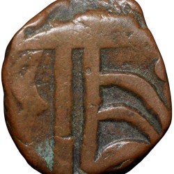 Copper 1/2 Paisa of Dule Singh(AD1850-95) of Sailana State KM4