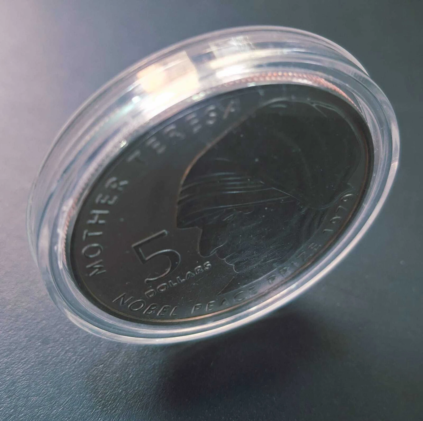 Reproduction Coin – Cook Islands 5 Dollars - Elizabeth II Mother Teresa 2002 Silver Plated Commemorative UNC Coin