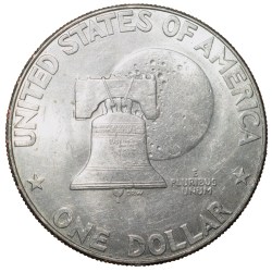 Alternative view of Old Copper-Nickel 1 Dollar of USA (AD 1976) Large "Eisenhower Dollar" United States 200th Anniversary of Independence Scarce