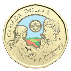 2024 Canada Dollar 1 Loonie L M Montgomery Colorised UNC Canada Mint Coin Unique and Rare