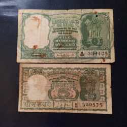 Alternative view of 5 Rupees 3 Deer note and 4 deer note signature pc bhattacharya L.K jahn condition used same and similar piece are available