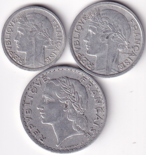 France 1 2 5 Francs of Aluminium Coins Set #1 - Image 2