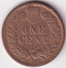 Alternative view of Indian Head Cleaned Condition One Cent 1890 Bronze Coin