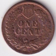Alternative view of Indian Head Cleaned Condition One Cent 1909 Bronze Coin