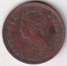 1/12 Anna 1893 Victoria Empress Old British India Coin