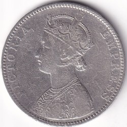 Alternative view of 1898 One Rupee silver Queen Victoria Rare Coin Key Date #2