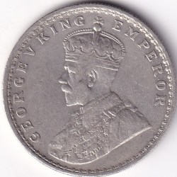 Alternative view of Bombay Mint 1911 SIlver One Rupee George V British India Collector Choice Extra Fine Rare Coin
