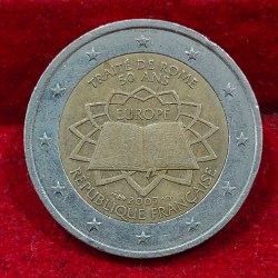 Germany 2 Euros 2007 Treaty of Rome Rare Bimetallic Commemorative issue Rare Coin #E-306