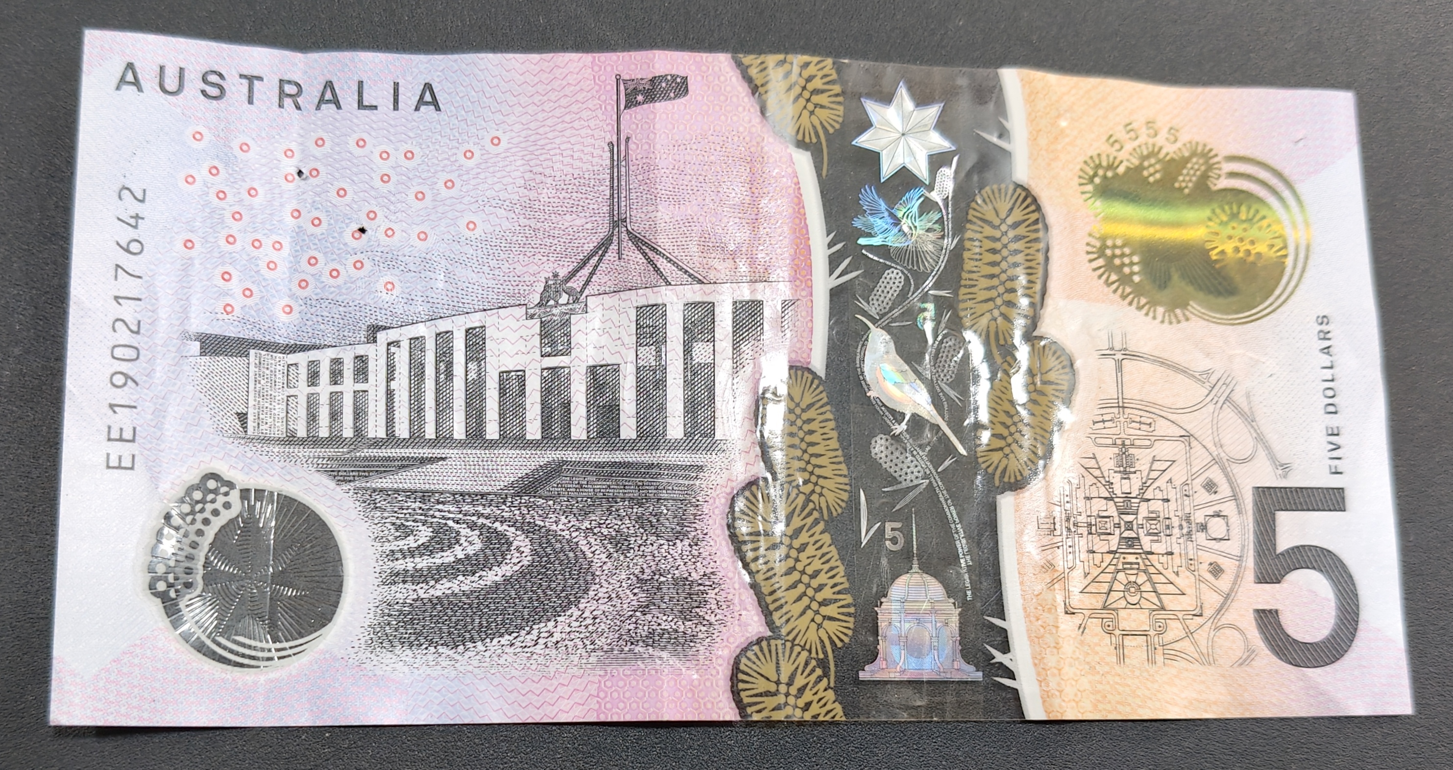 Australia 5 Dollar Rare Polymer Note #B2