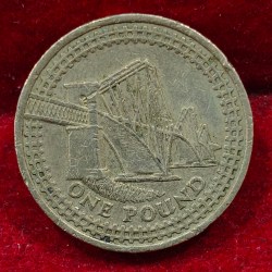 United Kingdom 1 Pound 2004 - Elizabeth II ; Forth Bridge Commemorative issue Rare Coin #E-308