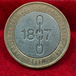 United Kingdom 2 Pounds 2007 - Elizabeth II ; Abolition of Slave Trade Commemorative issue Rare Coin #E-310