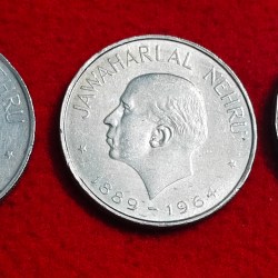 1 Rupee Jawaharlal Nehru 1889-1964 Year 1964 Each Coin Price 350
