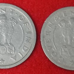 Alternative view of HALF RUPEE 1951 LOT OF 2 PC PRICE