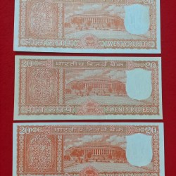 Alternative view of Rare 20 Rupee Signature Set E-1 to E-78 Note UNC Condition All Ending with Last Same Digit 91