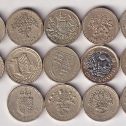 14 Different (United Kingdom) One Pound Rare Commemorative (14 Coin ) Set#E-313