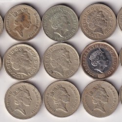 Alternative view of 14 Different (United Kingdom) One Pound Rare Commemorative (14 Coin ) Set#E-313