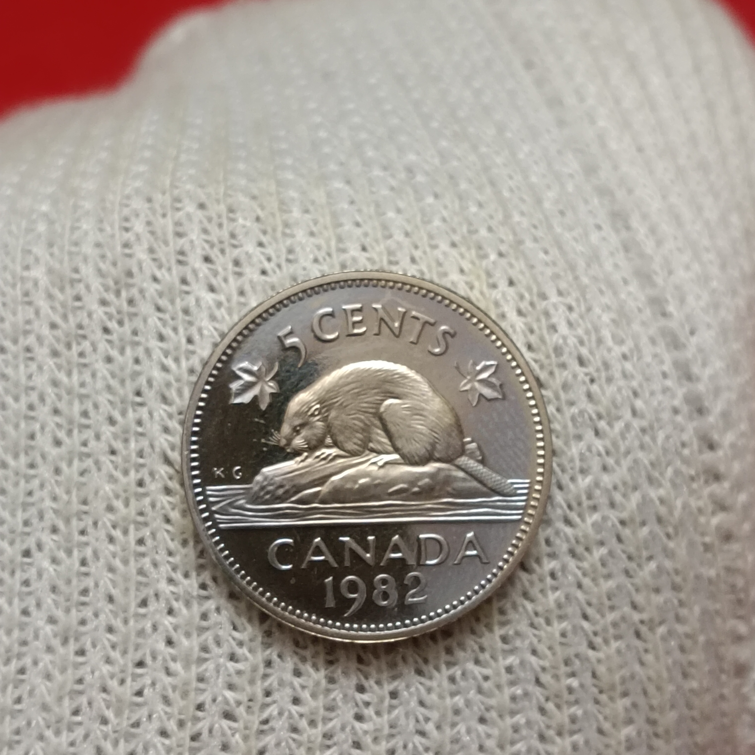 Elizabeth II DG Regina 5 Cents Proof Coin 1982 Year Canada Royal Mint