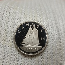 Elizabeth II DG Regina 10 Cents Proof Coin 1983 Year Royal Canadian Mint