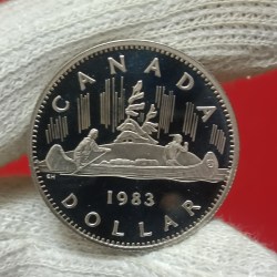 Elizabeth II DG Regina 1 Dollar Proof Coin 1983 Year Royal Canadian Mint