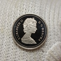 Alternative view of Elizabeth II DG Regina 10 Cents Proof Coin 1984 Year Royal Canadian Mint