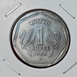 1 RUPEE 1986 HYDERABAD MINT COIN RARE ITEM