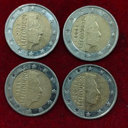 Luxembourg 2 Euros - Henri I Rare Bimetallic Coin Buyer will receive Random 1 coin #E-321