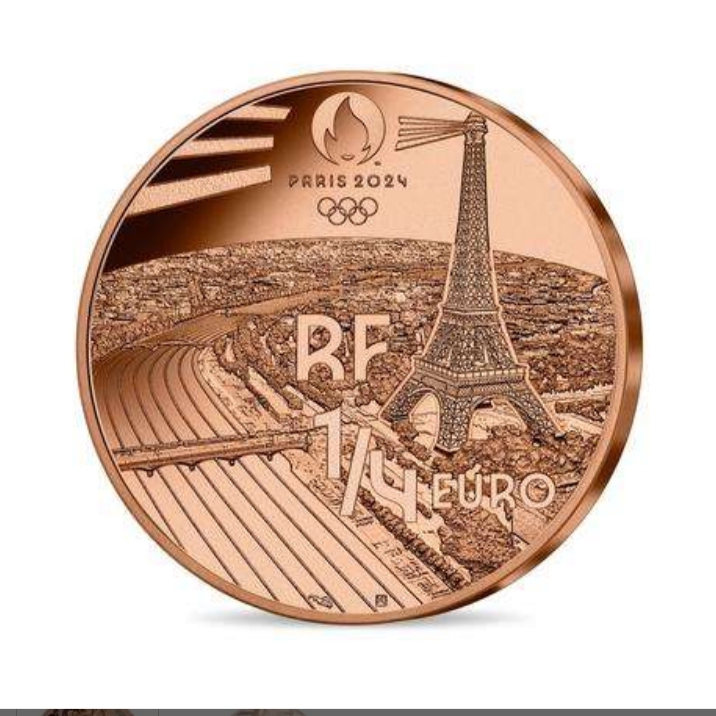 Rare Rare Rare Offical 1/4 Euro Golf Olympic Games Paris 2024 Proof Coin